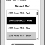 Select a nearby car to unlock