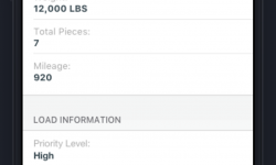 Customers can scroll through various details of their loads. Load Detail