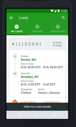 Dispatcher loads screen, which shows assigned and unassigned loads to help them manage their drivers. Dispatcher Loads