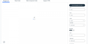 This interface we designed allows a developer to configure properties for the Slider component via a UI. An interface that allows developers to configure properties of a component